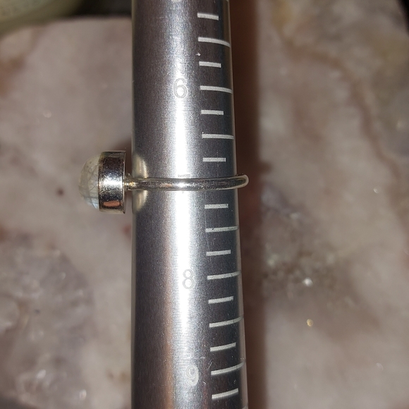 Dainty Moonstone Silver Ring Size 7 - Picture 5 of 5